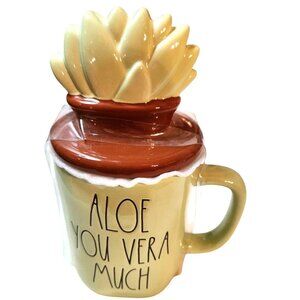 Rae Dunn Mug Aloe You Vera Much Succulent gift Love message coffee cup